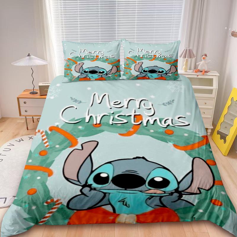 Duvet Cover Set Mickey Merry Christmas Cartoon Bedding Set Comforter Cover For Children Teens Holiday Gifts Bedroom Decor