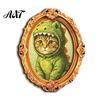 Metal Surface Decorations 1/6Pcs Halloween Retro Frame Refrigerator Magnet, Wood Carved Fridge Magnetic Decor Cabinet Whiteboard Magnet for