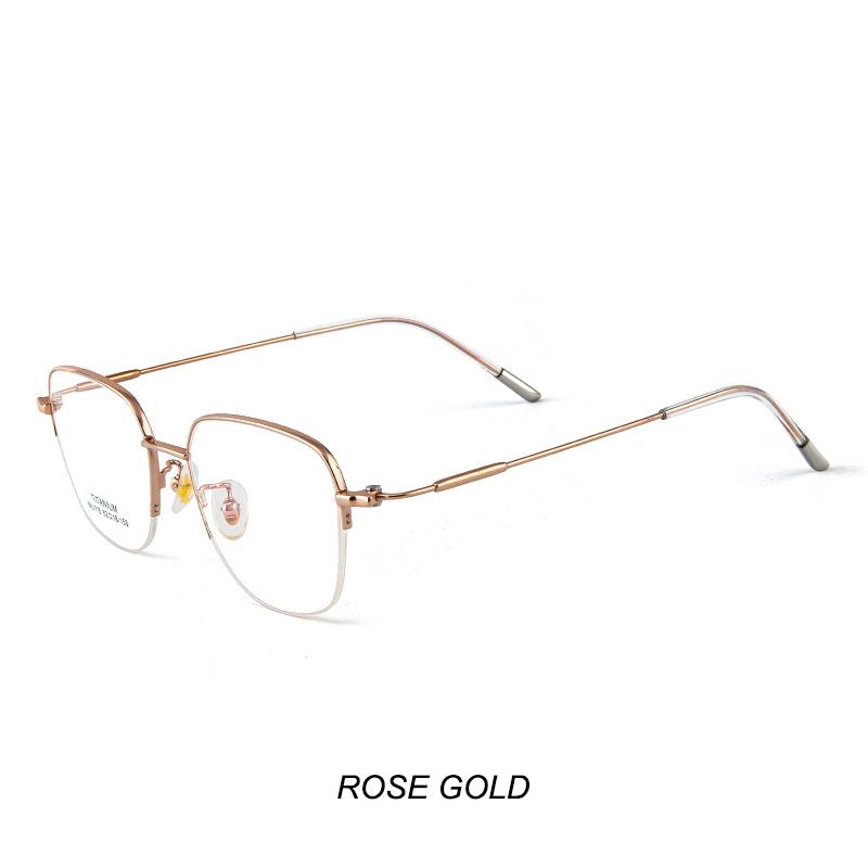 

Japanese-Style Ultralight Semi-Rimless titanium Glasses Frame Men s Retro Fashion Business Casual Designer Style Eyeglasses розового золота