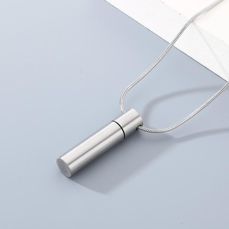 

Stainless Steel Cylinder Bottle Pendant Necklace for Men Women Openable Storage Pendant Jewelry Trendy Gold Color Accessory Gift 55cm