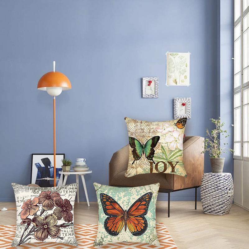 Retro Stamp Series Decorative Sofa & Bedside Lumbar Pillowcase