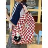 Korean fashiinsCheckered Backpack, Casual and Versatile, Suitable for Junior High and High School Girls, Stylish School Bag