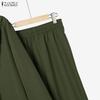 ZANZEA Women Slit Hem Long Blouse with Long Pants Elegant Casual Long Sleeve Two Piece Suit Sets