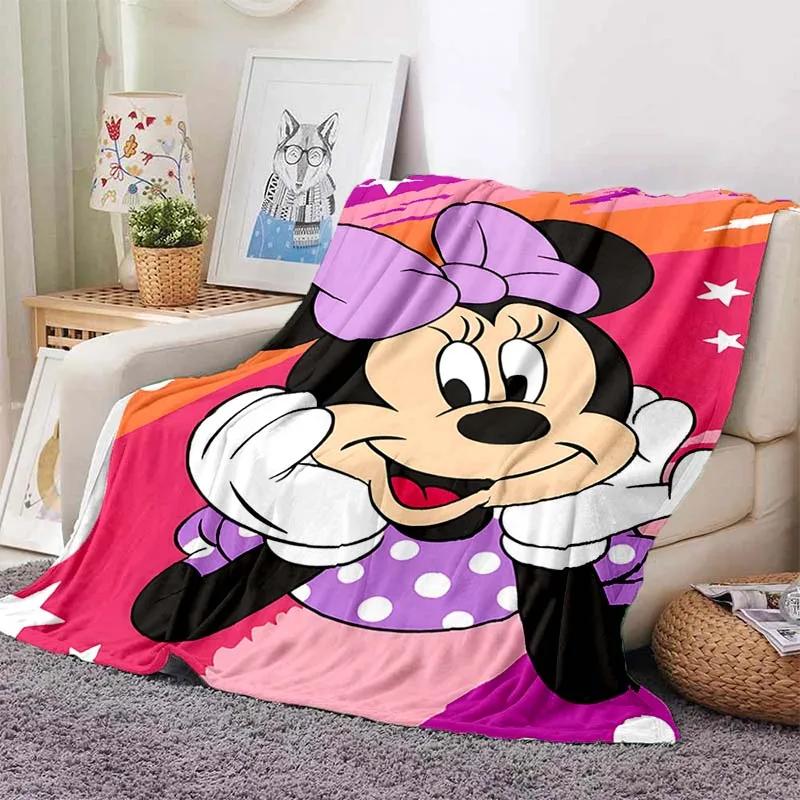 Ciepły Miękki Uroczy Koc Minnie Puszysty dla Dzieci i Dorosłych Pluszowy Narzuta na Kanapę Koc na Kanapę Łóżko
