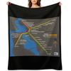 Retro Bay Area Rapid Transit Map Throw Blanket Travel Personalized Gift Soft Plaid Hairy Blankets