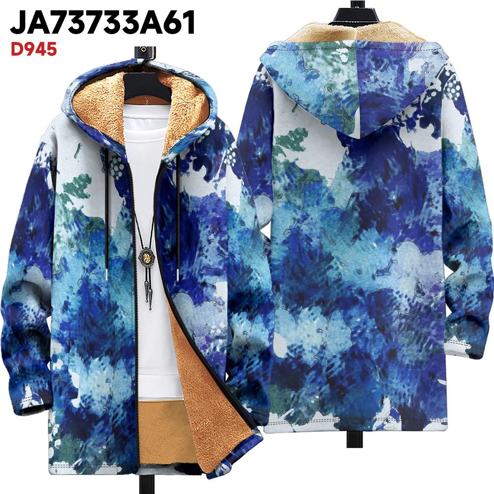 

Новая куртка: разноцветные элементы узора, кардиган с капюшоном на молнии, утолщенная зимняя флисовая одежда с подкладкой, желтая подкладка, модная хлопковая одежда 4XL