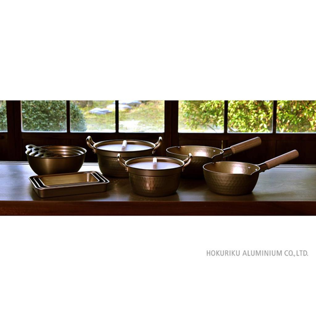Hokuriku Aluminum Yukihira Pot Gas Stove Aluminum Sulfuric Acid Wooden Measurement Double Made in Japan 18cm, Kodengu, Only, Pot, Anodized,