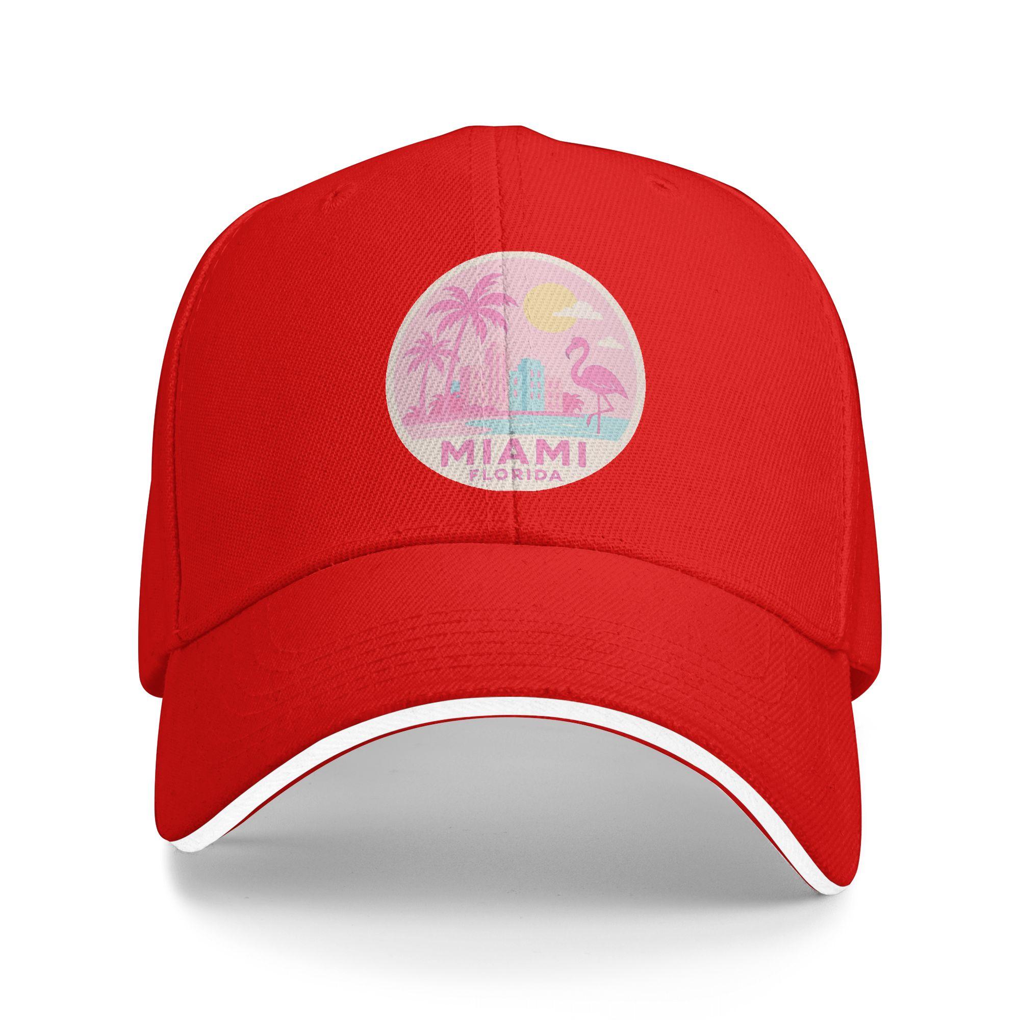 

Miami Pink Travel Baseball Cap Fashion Trucker Hat Summer UnisexTeens Tennis Skate Baseball Caps One Size