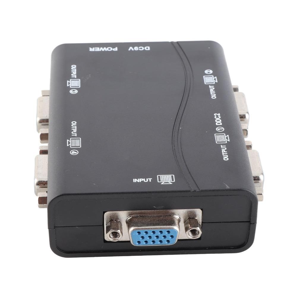 1920x1440 Video Distribution Duplicator 1 In 4 Out 250MHz VGA Splitter Amplifier Box For Projector