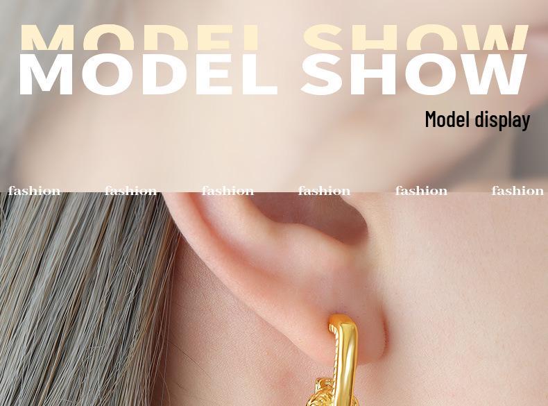 Light Luxury Geometric Gold-Plated U-Shaped Earrings