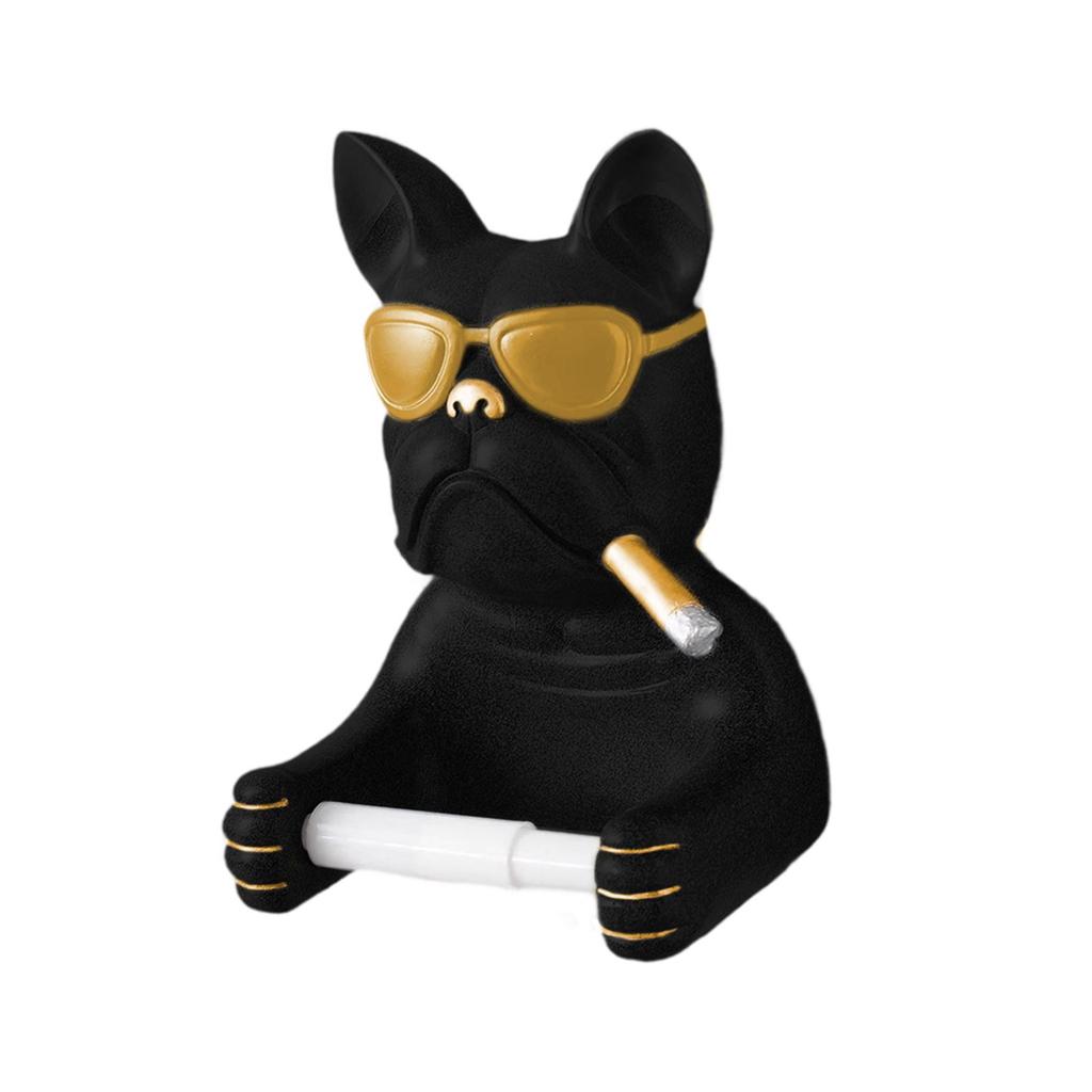Modern European Wall-mounted Toilet Paper Holder with Sunglasses And Dog Motif. Ideal for The Home.