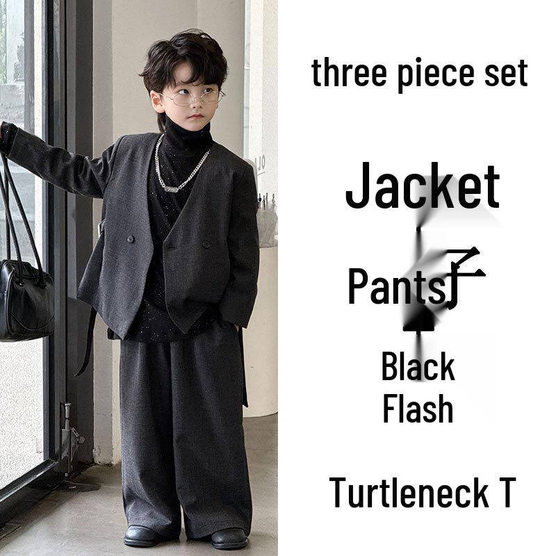 

Комплект костюма для хлопчиків у корейському стилі осінь 2025 - Модний дитячий блейзер, формальний модний верхній одяг 160 cm