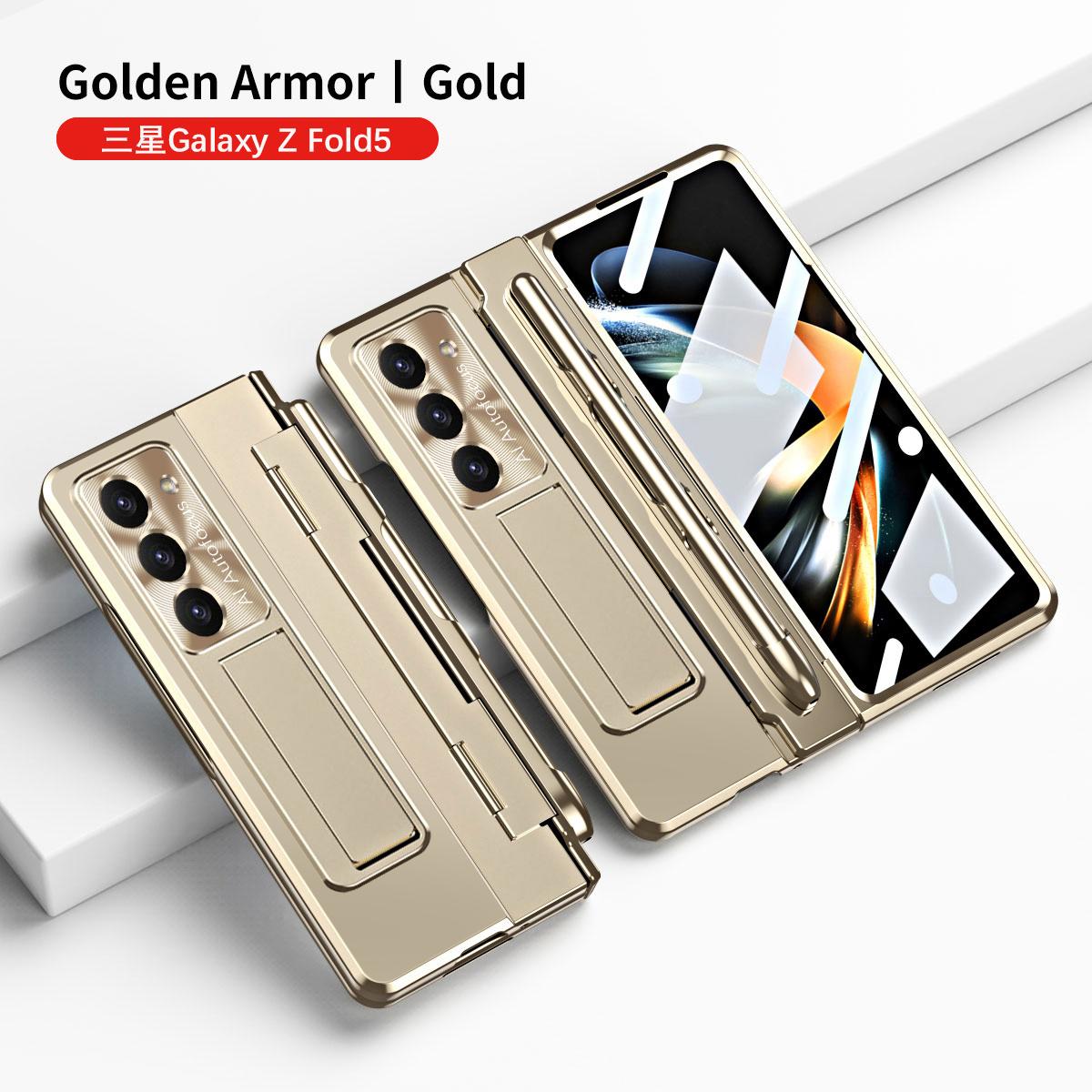 

Чехол-подставка с шарниром для Samsung Galaxy Z Fold 6, 5, 4, 3 со стилусом, защитная пленка на весь экран, складной чехол For Galaxy Z Fold 4