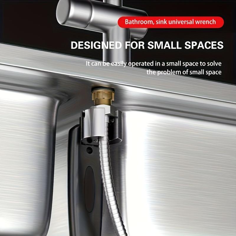 Multifunktioneller verstellbarer Schraubenschlüssel, Universeller Aluminiumlegierungs-Doppelkopf-Maulschlüssel, Reparatur von Badezimmerarmaturen und Spülbeckenrohren