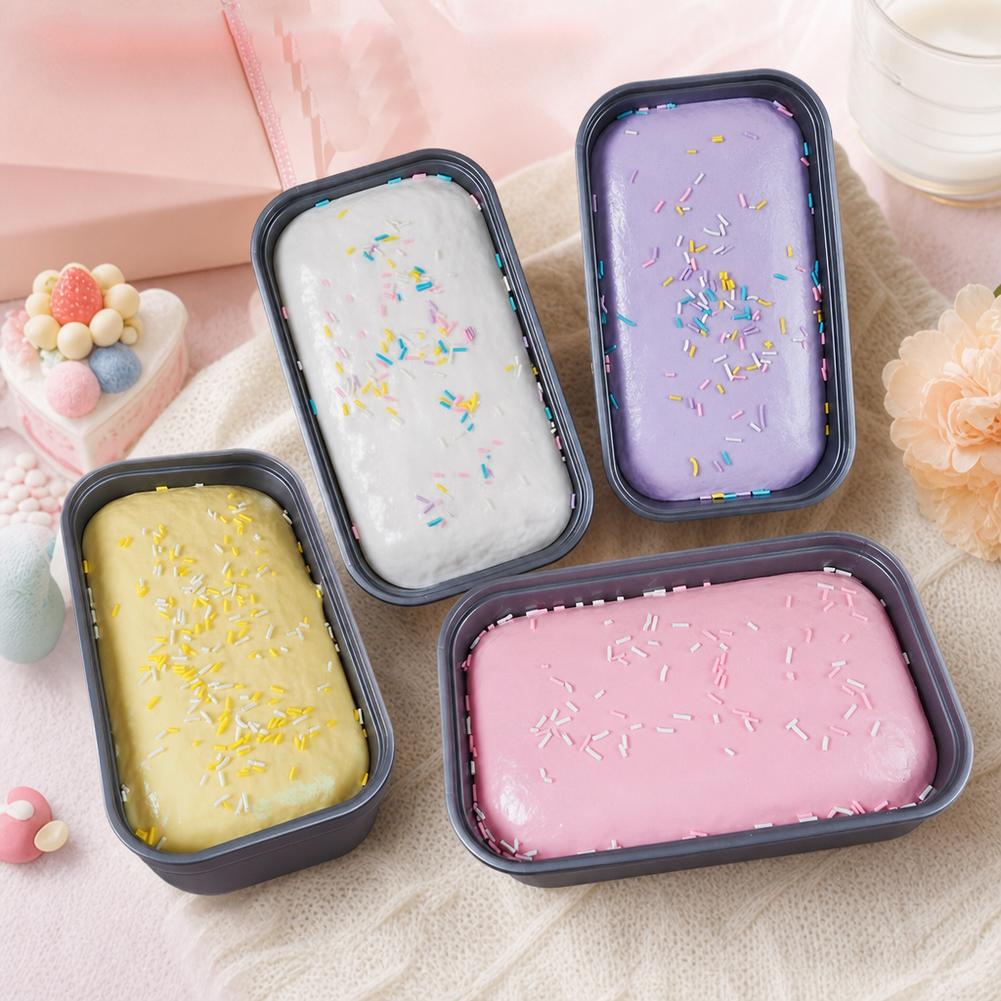 Scatola Appiccicosa Torta Squishy Giocattolo a Lenta Risalita Giocattolo da Spremere Scatola Gelato al Burro Squishy Giocattolo Fidget Rilascio Anti Stress Mano Relax Regalo