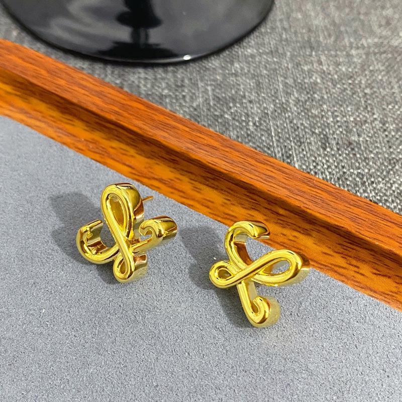 

Серьги Luojia Niche Metal Style - европейский и американский дизайн, универсальные, простые, модные, маленькие серьги-линии