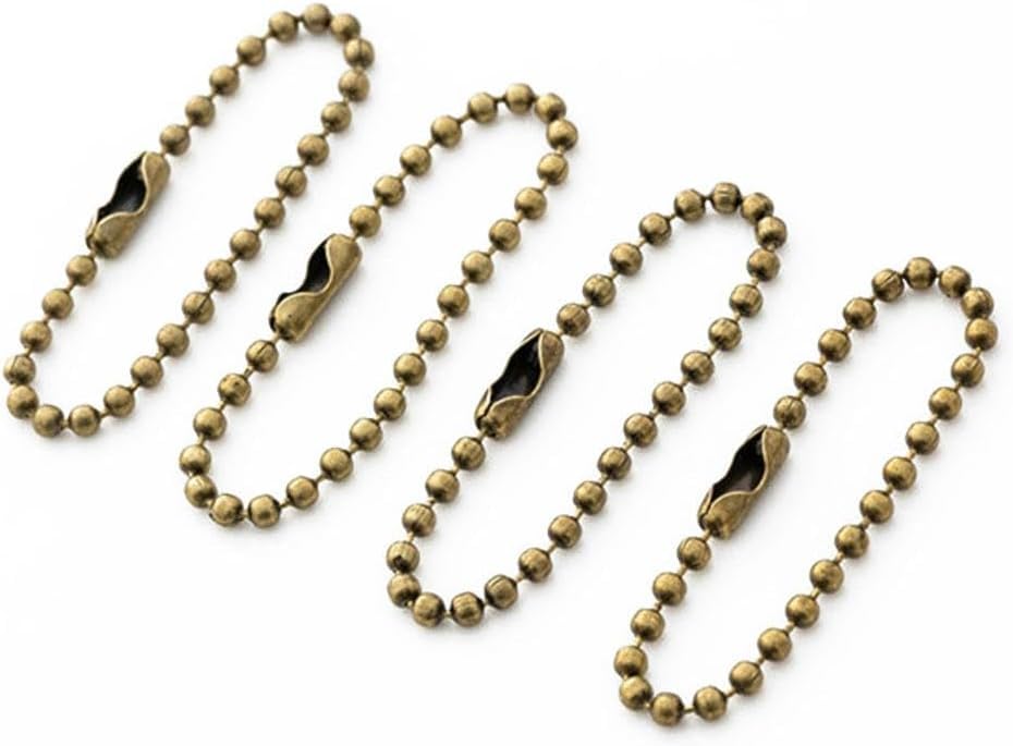 Ball chain with connector, 12cm (antique, 50 pieces)