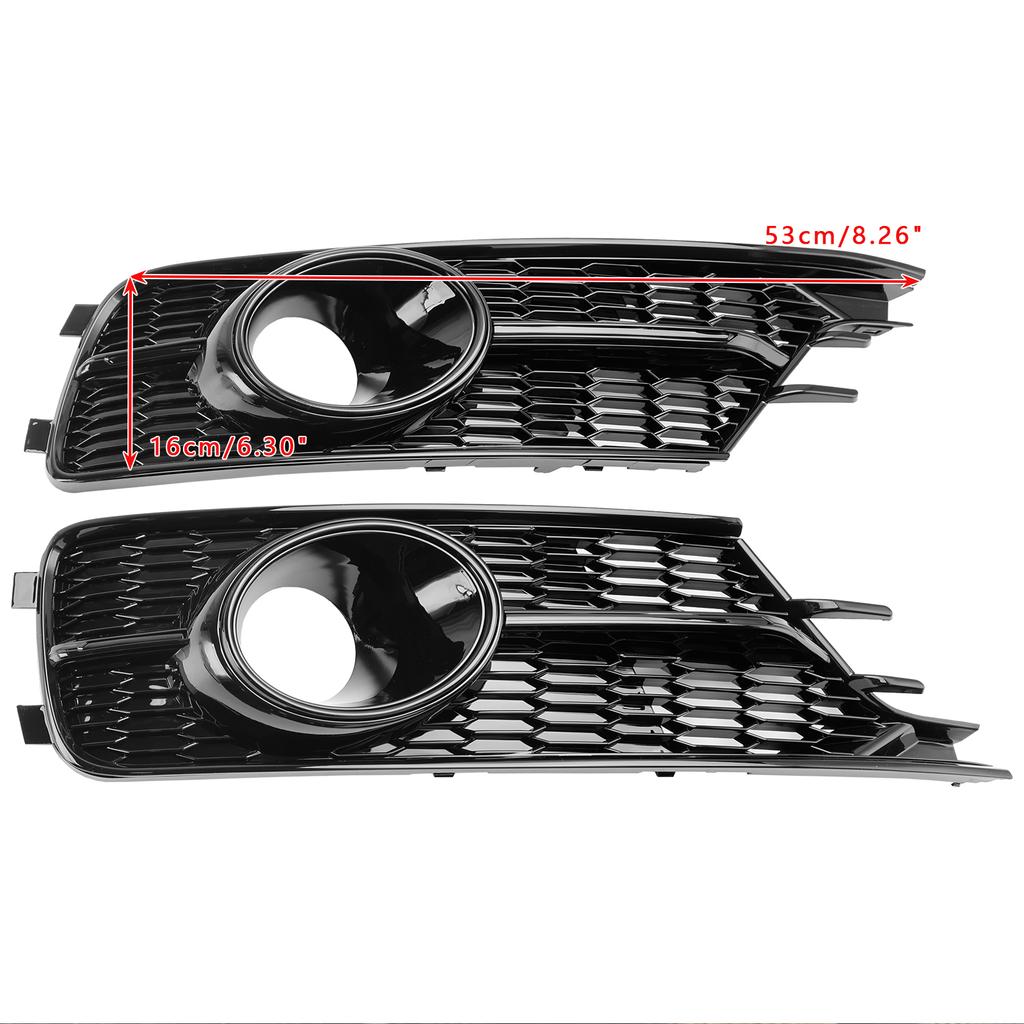 Pair Front Bumper Lower Light Cover Grille 4G0807647A 4G0807648A Fit A6 C7 2016-2018 W/ACC Hole