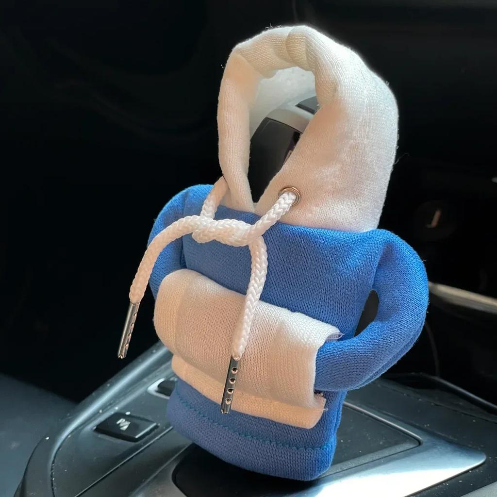 Fashion Hoodie Car Cute Cartoon Gear Shift Knob Cover Gearshift Handle Gear Lever Decorative Hoodie Cover Auto Interior Accessor