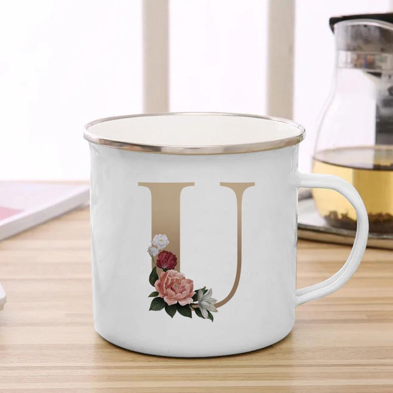 26 A To Z Initials Glod Letter Mugs Print Enamel Mug Coffee Cup Drinkware Personalized Gift Unusual Tea Cup Cupshe Custom Cups