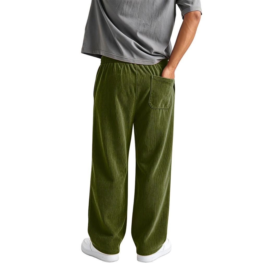 Men's Corduroy Wide Leg Loose Fit Casual Street Pants for Everyday Comfort