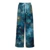 Ladies' Loose And Casual Christmas Printed Wide Leg Pants With Elastic Waistband Drawstring And Pocket Pants
