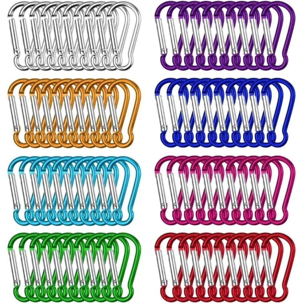 50 pezzi Portachiavi moschettone colorato Alluminio Anello a D Fibbia Moschettone a molla Gancio a scatto Portachiavi Campeggio all'aperto Uso quotidiano