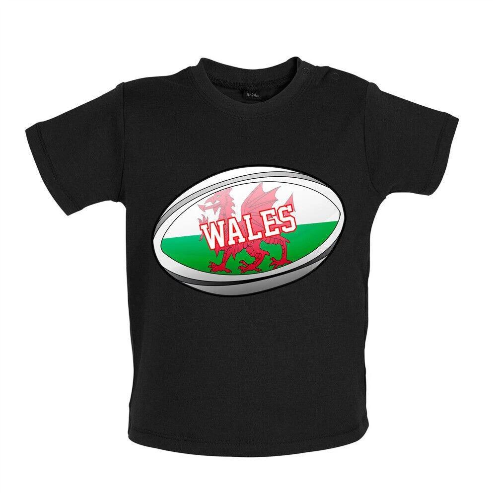 Welsh Flag Rugby Ball - Babygrow Baby T-Shirt - Wales Dragons League Union Fan 150