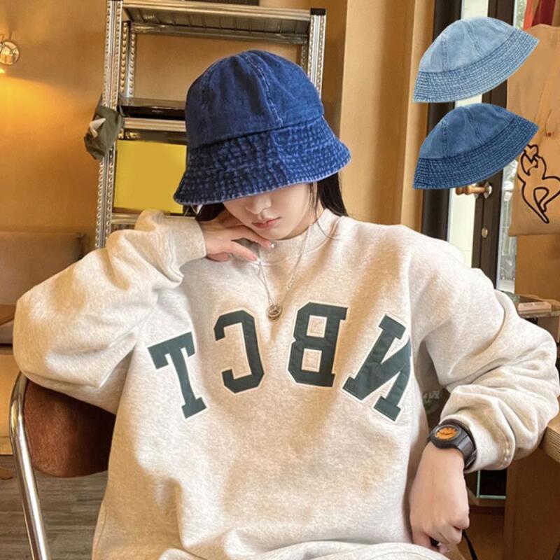 Женская джинсовая панама-котелок Джинсовая шляпа C8040_Young