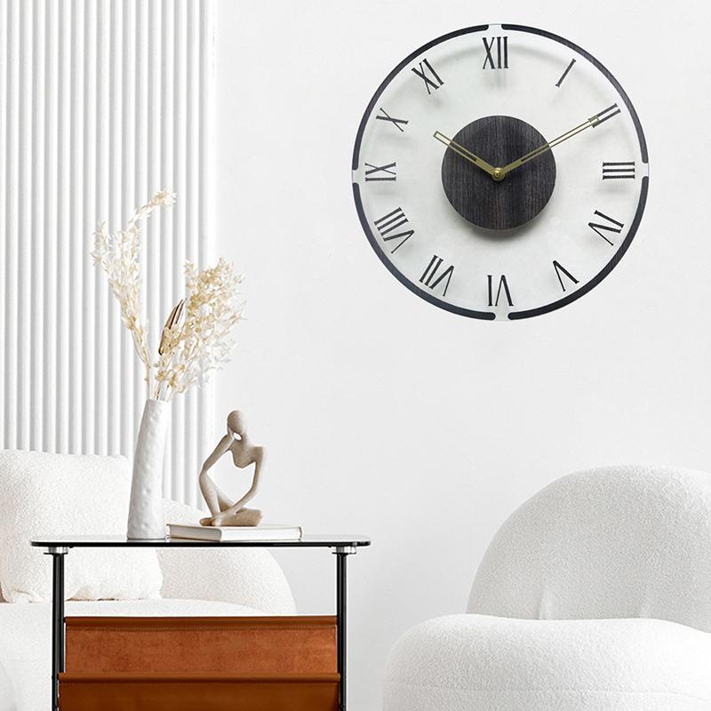 Tempered Glass Wall Clock Nordic Living Room Furniture Clocks Interior Silent Decoration Wall Clock Modern Accessories Clocks