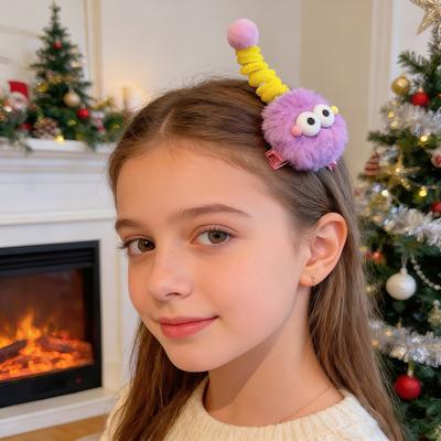 1/2/5 Peças Grampo de Cabelo Preto Presilha de Olho Grande Boneca de Pelúcia Cartoon Grampo de Cabelo Cor Brilhante Ferramenta de Penteado Acessórios de Cabelo