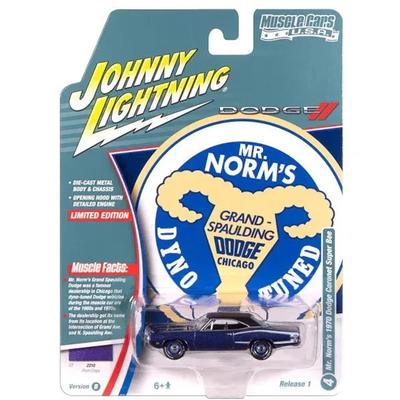 JOHNNY LIGHTNING MUSCLE CARS USA 2025 RELEASE 1 1970 DODGE CORONET SUPER BEE Johnny Lightning Scale 1970 Dodge Coronet Super Bee 1/64 Mr. NORM'S (PRUM