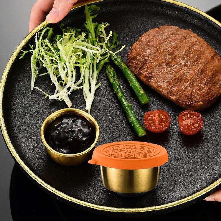 6Pcs Multipurpose 304Stainless Steel Condiment Holders Condiment Cups Snacks Container with Lid for Meal Organization