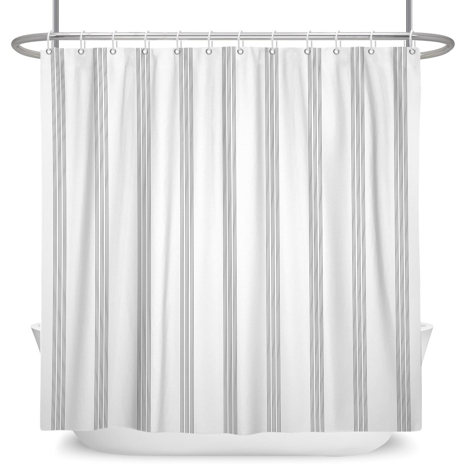 

Minimalist Wavy Line Shower Curtain Gradient Design Waterproof Bath Curtain Bathroom Decor Multiple Options Polyester With Hooks W90cm x H180cm