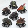 6Pcs Pack - Boy Racing Dinosaur Toy Shatter-resistant Dinosaur Pull Back Car Simulation Tyrannosaurus Triceratops Model Off-road Vehicle