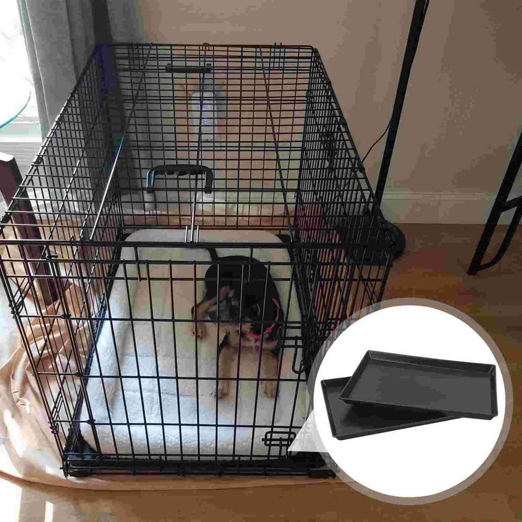 2Pcs Leakproof Pet Tray Replacement Durable Dog Crate Tray Odor Resistant Litter Tray Bird Cage Pan Small Dog Crate Tray Parrot