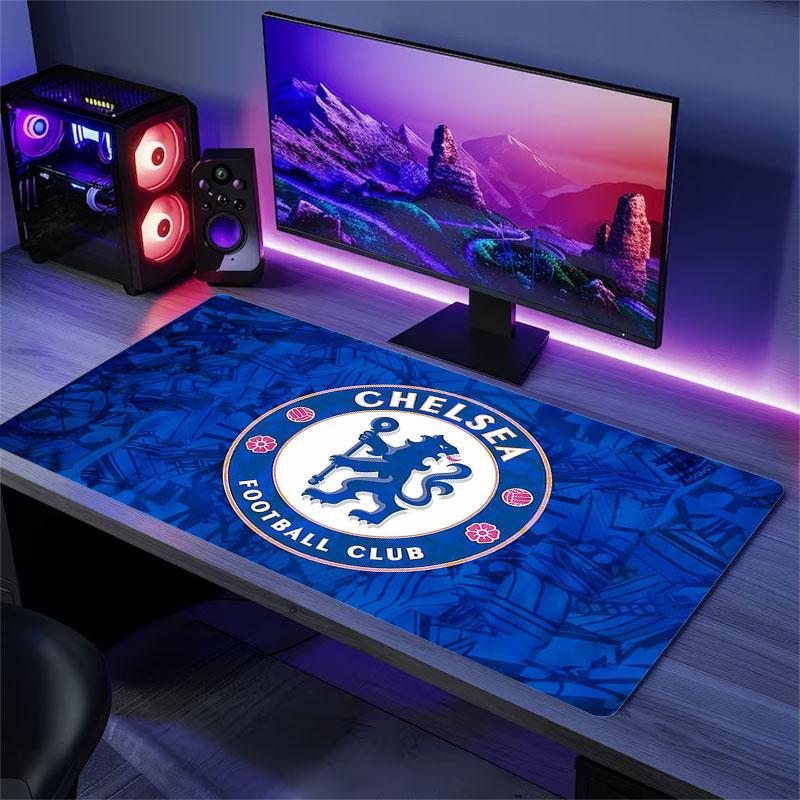 Chelsea FC Mouse Pad, Large Gaming Desk Mat, Non-slip XXL Mousepad for Laptop & Tablet, Mini PC Playmat with Stitched Edges