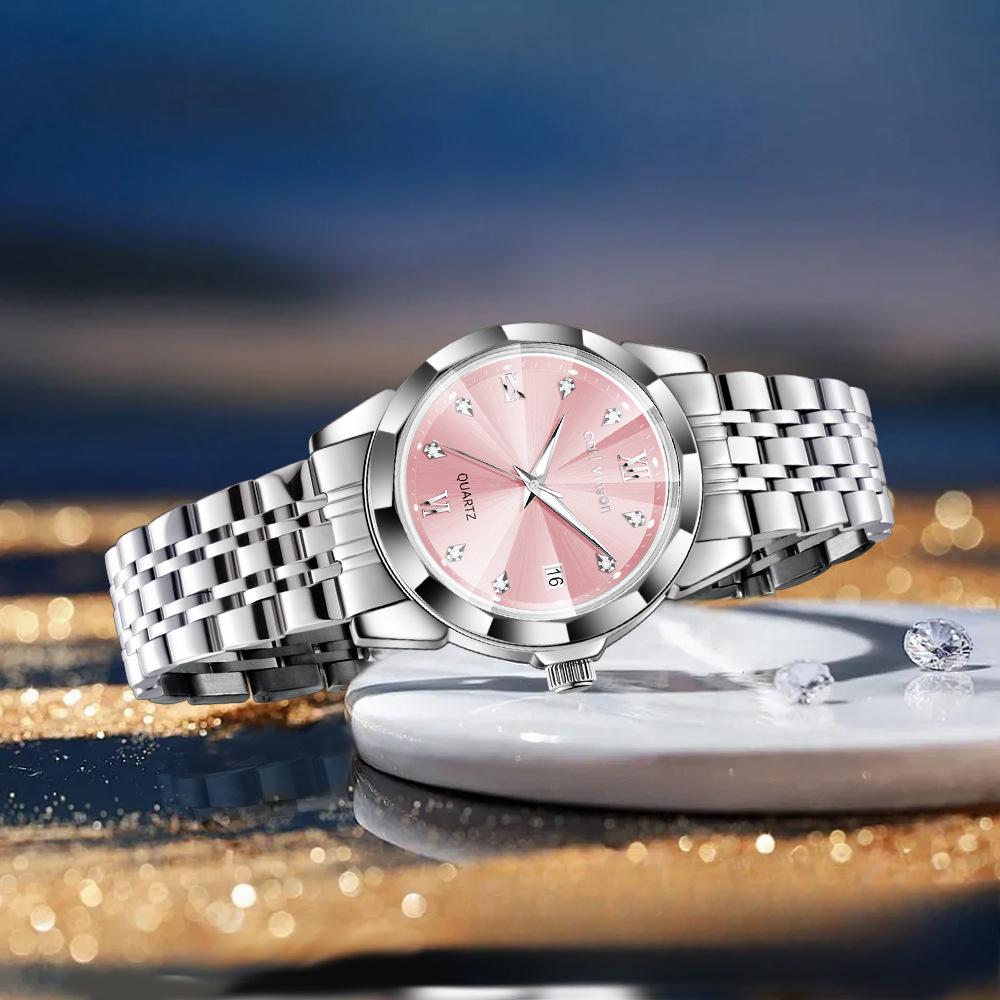 Women's Simple Gift Watch Calendar Waterproof Quartz Diamond-set Women's Watch