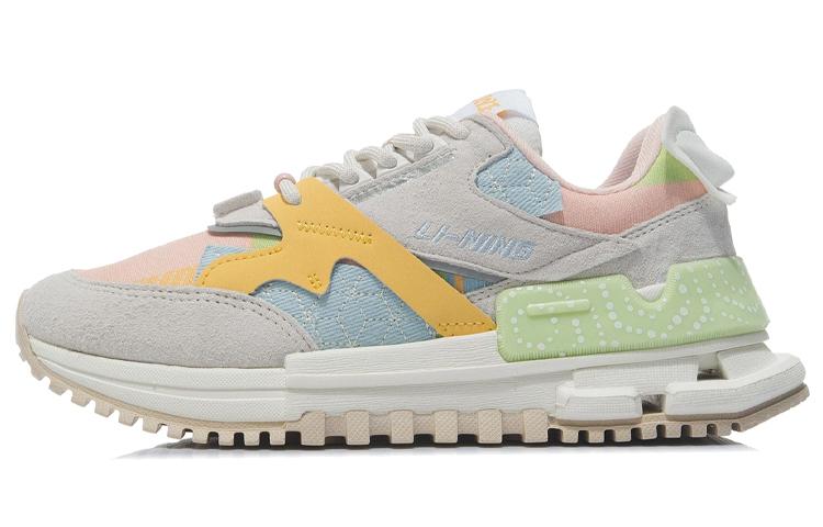 Li Ning 001 Running Shoes Women s Low Top Mist White/Milk Orange Yellow AGCR122-6 39