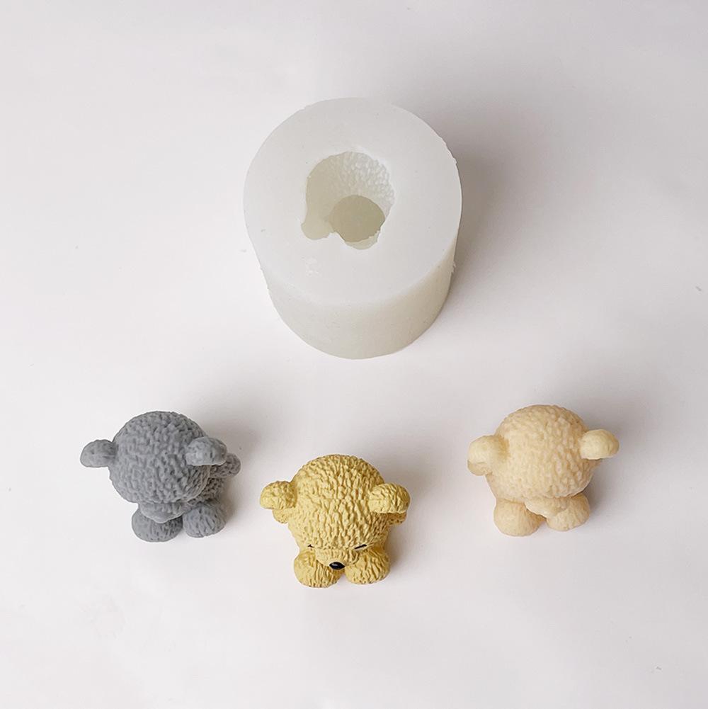 Mini świeczka w kształcie misia 3D silikonowa forma Uśmiechnięte zwierzątko Miś Gips Żywica Rękodzieło forma cementowa DIY materiały do produkcji mydła ręcznie robionego