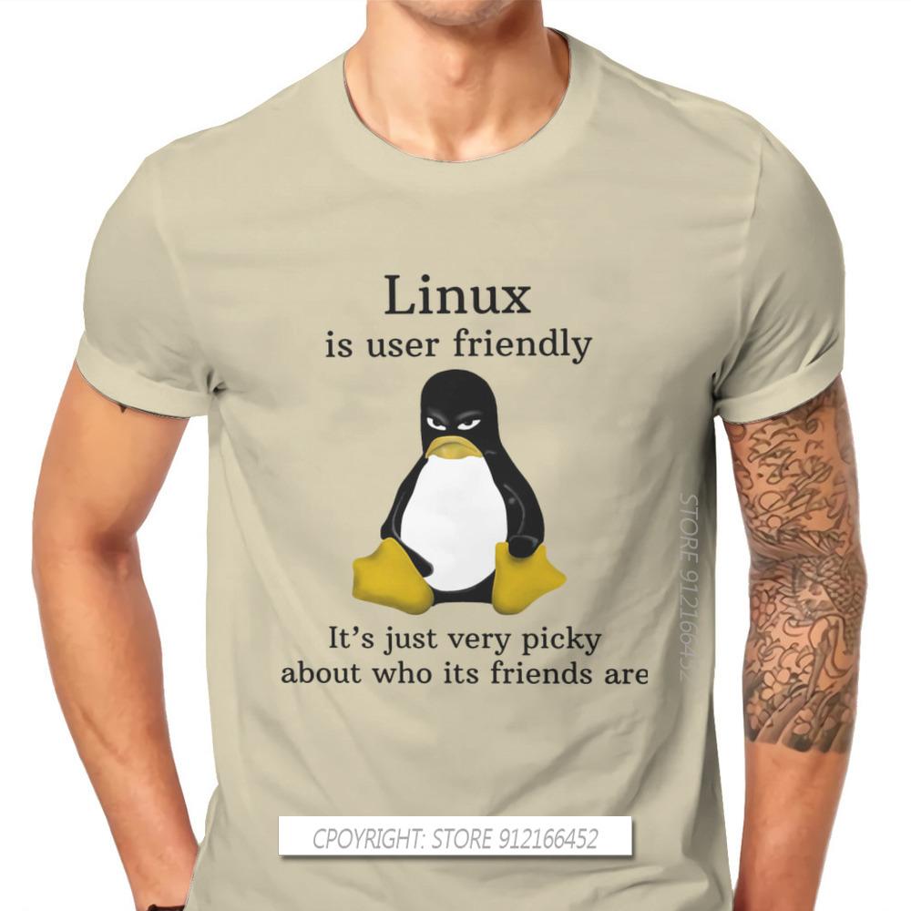 Linux Operating System Tux Penguin Men's TShirt User Friendly Just Picky Distinctive T Shirt Original Casual Sweats New Trend