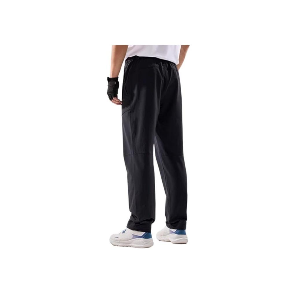 Li Ning Casual Comfortable Simple Solid Color Fleece Knitted Sports Pants Men Bottoms Black AYKV097-1