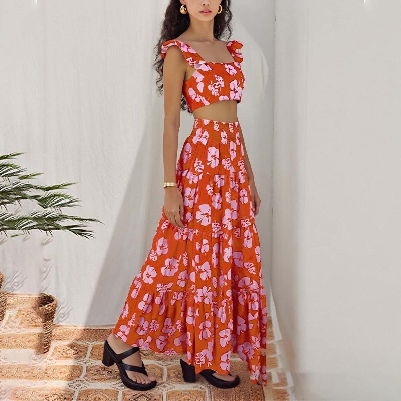 Women's Yellow Sleeveless Maxi Dress V Neck Flowy Summer Long Dress