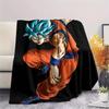Cartoon Goku Pattern Flannel Blanket, High Quality Comfortable for All Seasons, Home Decor, Warmth and Comfort, Perfect for Gifts.