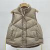 Autumn and winter new down vest women's loose stand-up collar versatile white duck down vest outer vest solid color