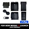 TEKSY 1/2/3/4/6/7/8pcs For Tesla New Model Y 2025 2026 Juniper ABS with Silicone Non-slip Mat Console & Armrest Storage Box