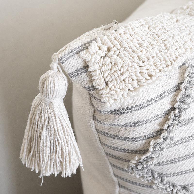 Nordic Moroccan Style Pillow Sofa Living Room Light Luxury High-end Cotton and Linen Cushion Lumbar Pillow Cushion Lumbar Pillow