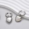 Stainless Steel Hoop Acrylic Heart Pendant Earrings For Women Statement Solid Circel Gold Silver Black Color Earrings Jewelry