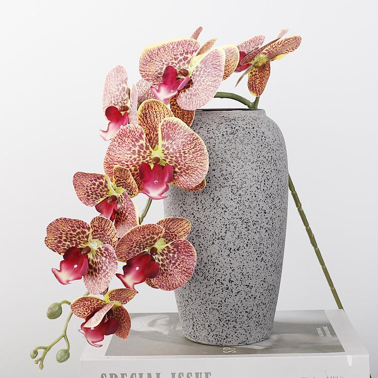 Simulated Phalaenopsis 3D printing 9-head film orchid indoor fake flower bouquet, decorative Phalaenopsis simulated flower