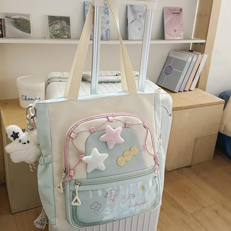 Large capacity Girl Messenger Bag Korean Joker Junior High School Students' Class Tutoring Handbag Leisure Joker Shoulder Bag.
